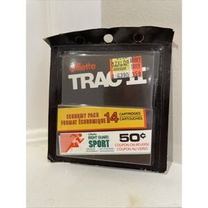 Vintage Gillette Trac II Microsmooth Twin Blades Shaving Cartridges 14 Ct Sealed